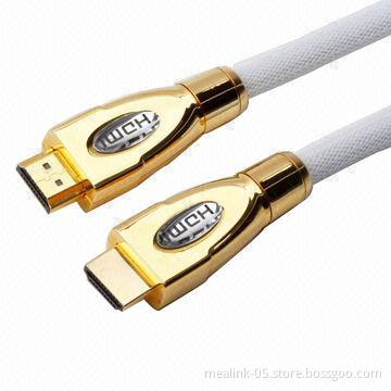 HDMI 1.4V Cables, Suitable for HDTV, DVD and Home Theater, Gold-plated Connectors and Nylon